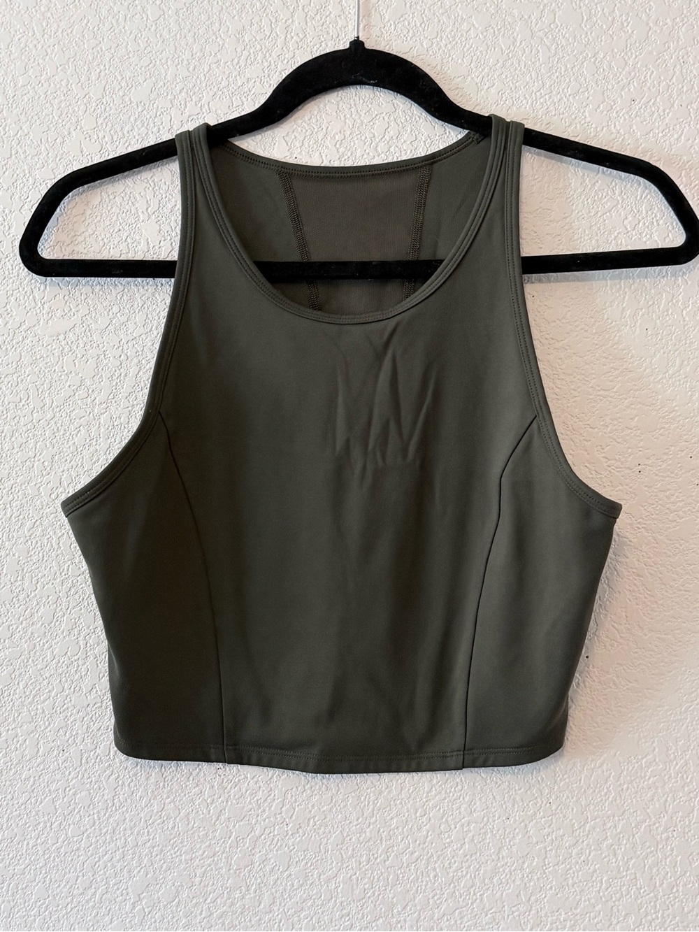 all in motion Olive Green Cropped Tank Top 0216